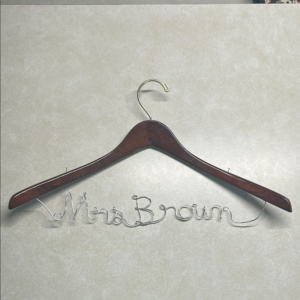 Custom Wire Name Wooden Hanger